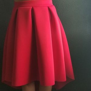 Red Hi Low scuba skirt